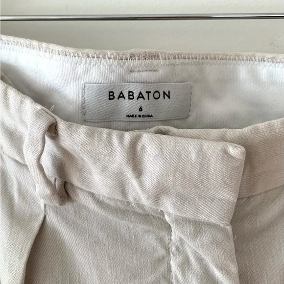 BABATON Linen Blend Khaki Casual Pants Aritzia - Picture 3 of 6